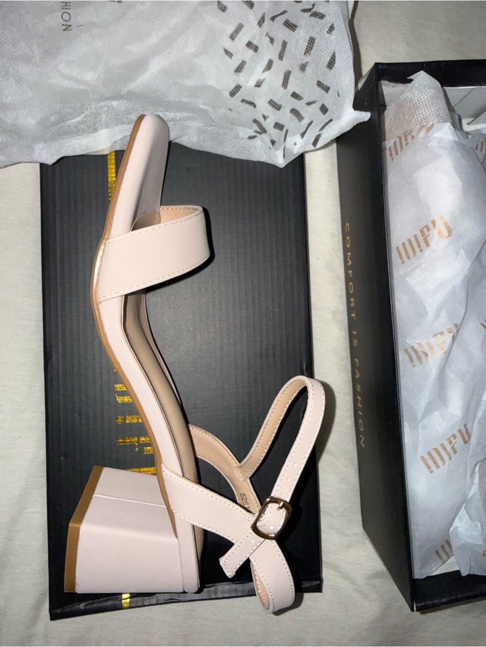 Women’s Blush Pink Block Heel Sandals 9.5